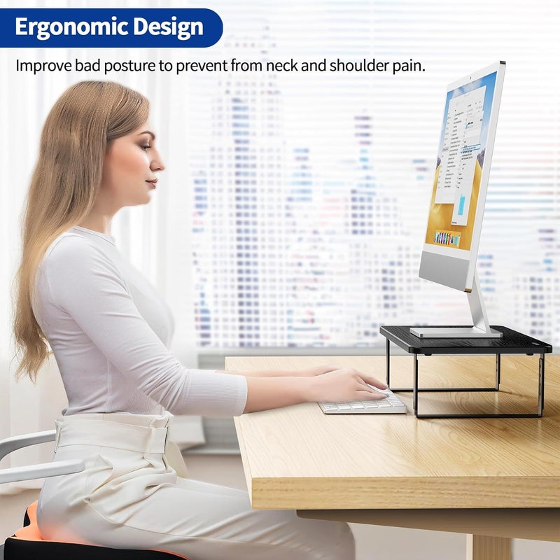 BESIGN MS01 Monitor Stand Riser, Height Adjustable Laptop Stand, Computer Monitor Stand for Monitor, Computer,Laptop,Printer (Black) - Image 2